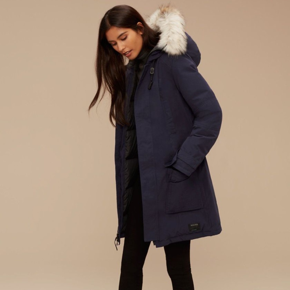TNA Navy Hooded Bancroft Parka